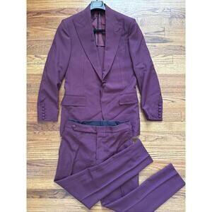 FRERE MENS SAGE MOORE SOLID WOOL SILK SUIT SIZE 50IT 40 US